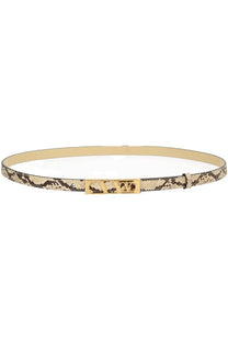 Valentino women’s vlogo signature belt in beige and black snake print with gold-tone rectangular vltn buckle