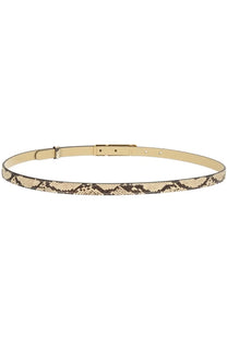 Beige snake-print valentino women’s vlogo signature belt with gold-tone buckle and leather material