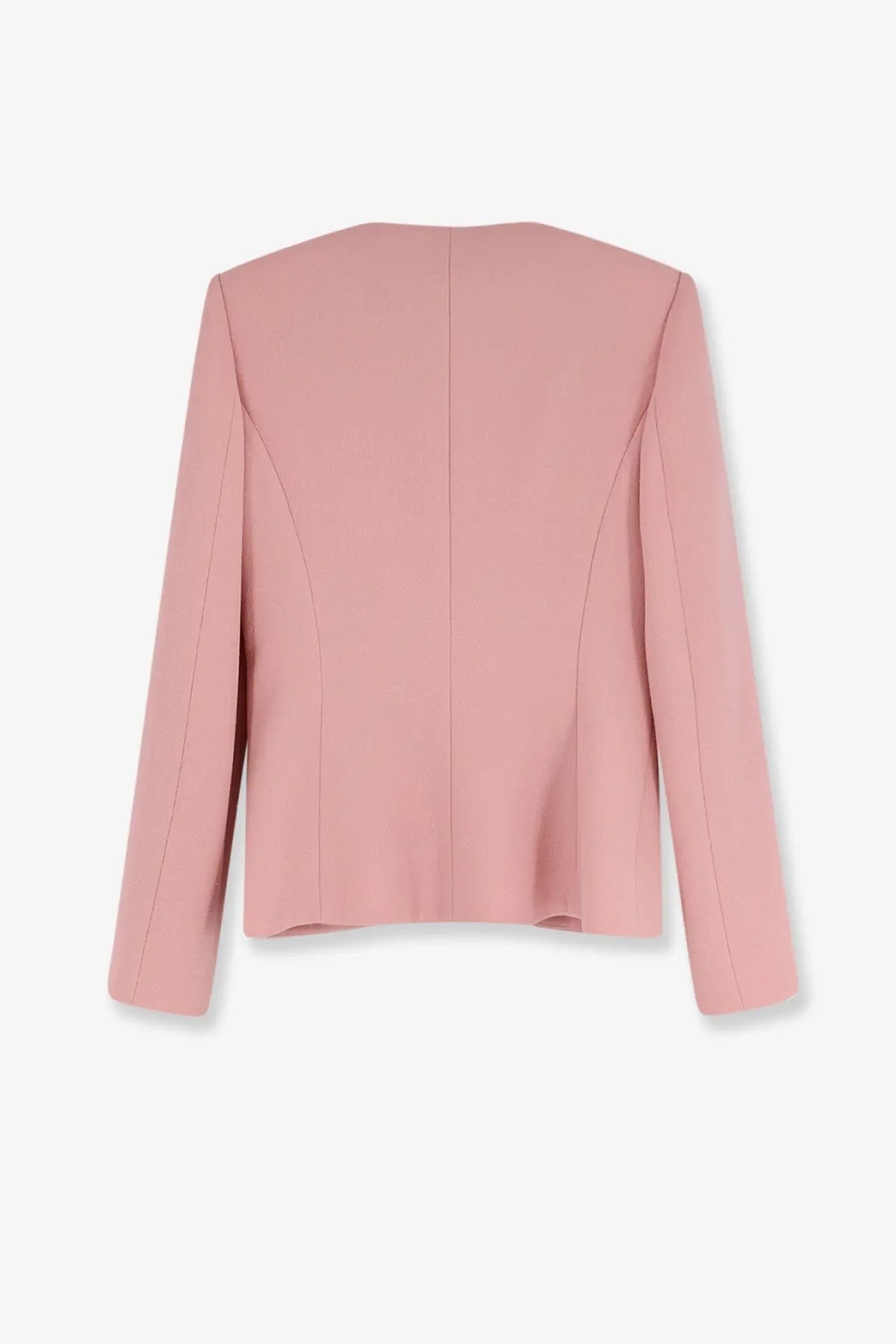 Valentino women’s wool crepe blazer in blush pink with tailored fit and subtle seam detailing