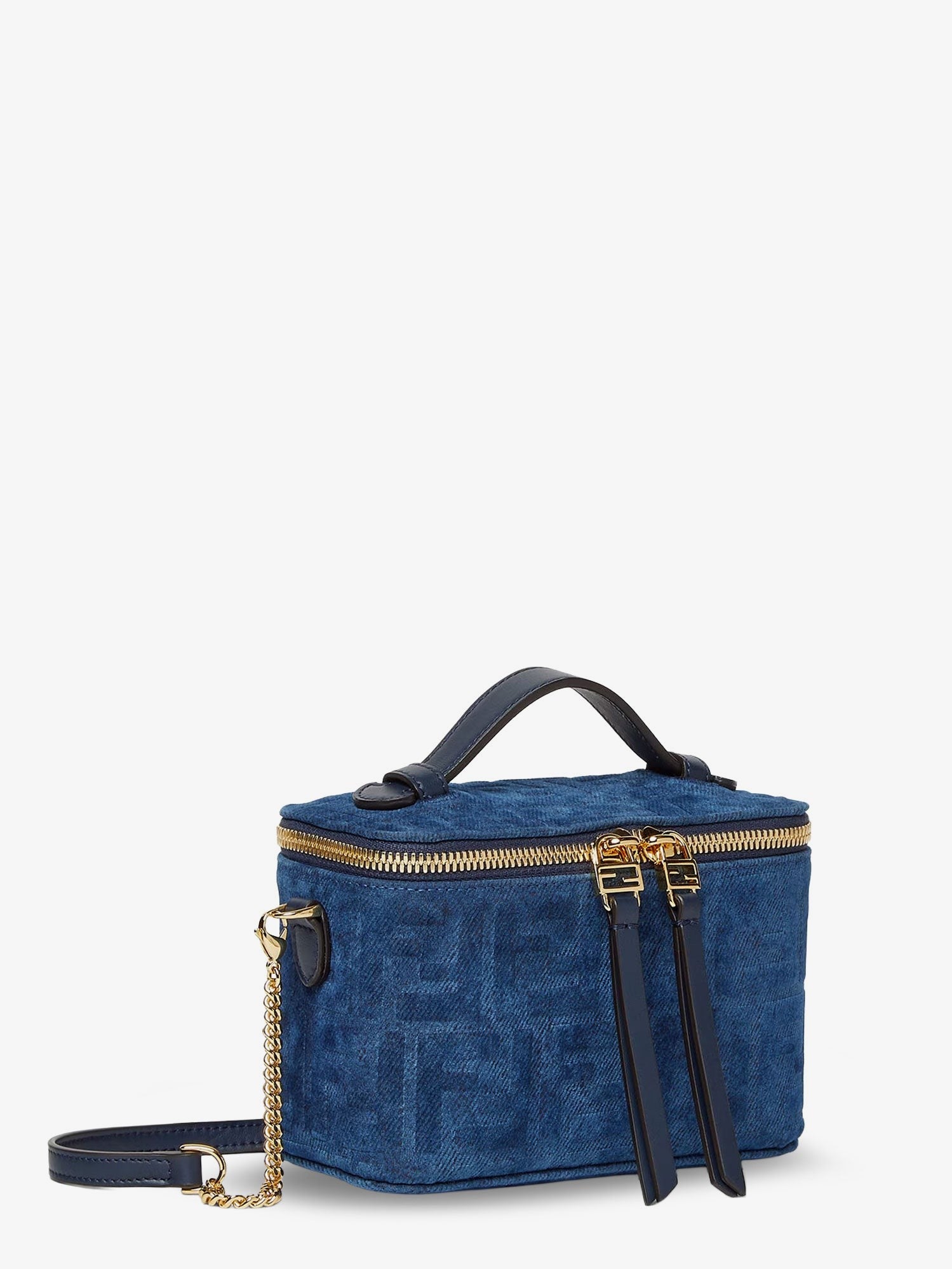 Fendi Women's Vanity FF Fabric Crossbody Bag Grey