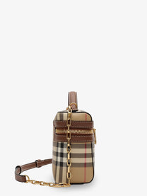 Burberry Women's Vanity Mini Coated Canvas Handbag Beige