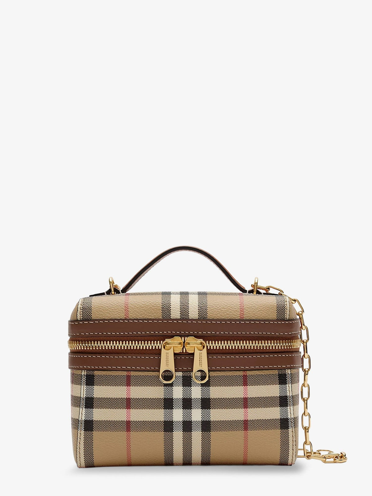 Burberry Women's Vanity Mini Coated Canvas Handbag Beige