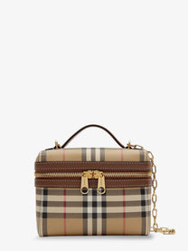 Burberry Women's Vanity Mini Coated Canvas Handbag Beige