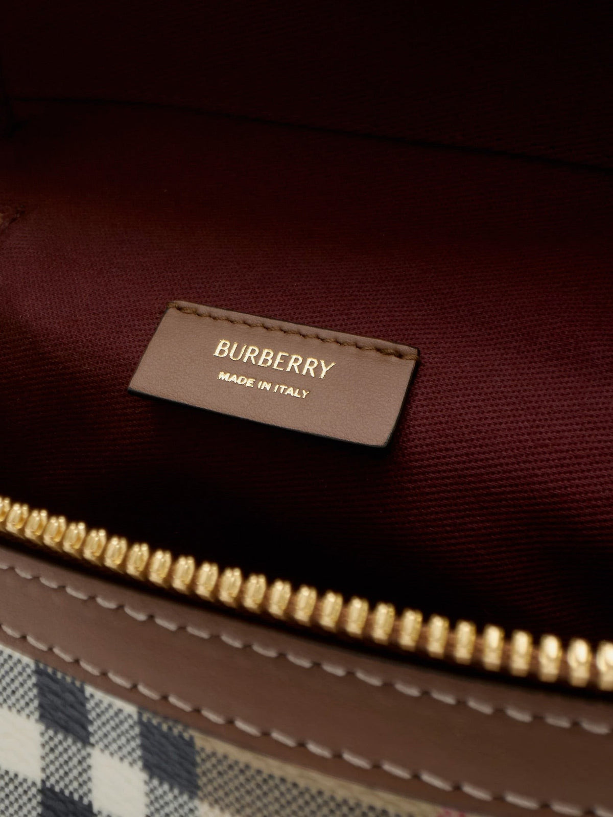 Burberry Women's Vanity Mini Coated Canvas Handbag Beige