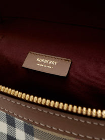 Burberry Women's Vanity Mini Coated Canvas Handbag Beige