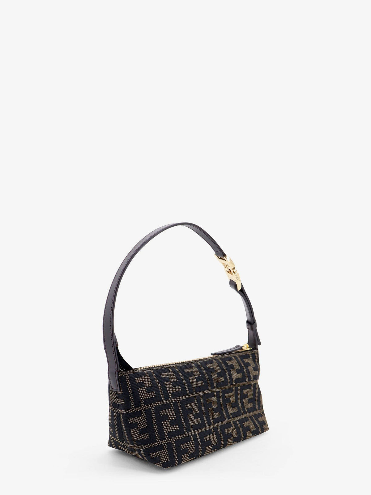 Fendi Women's Vanity Pouch FF Jacquard Fabric Small Handbag Black