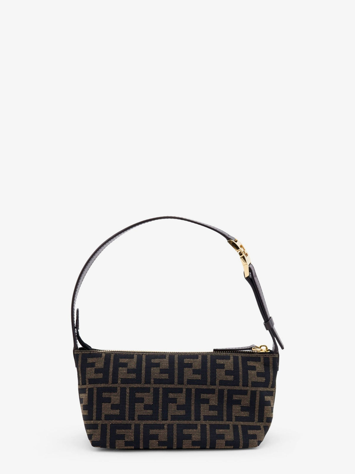 Fendi Women's Vanity Pouch FF Jacquard Fabric Small Handbag Black