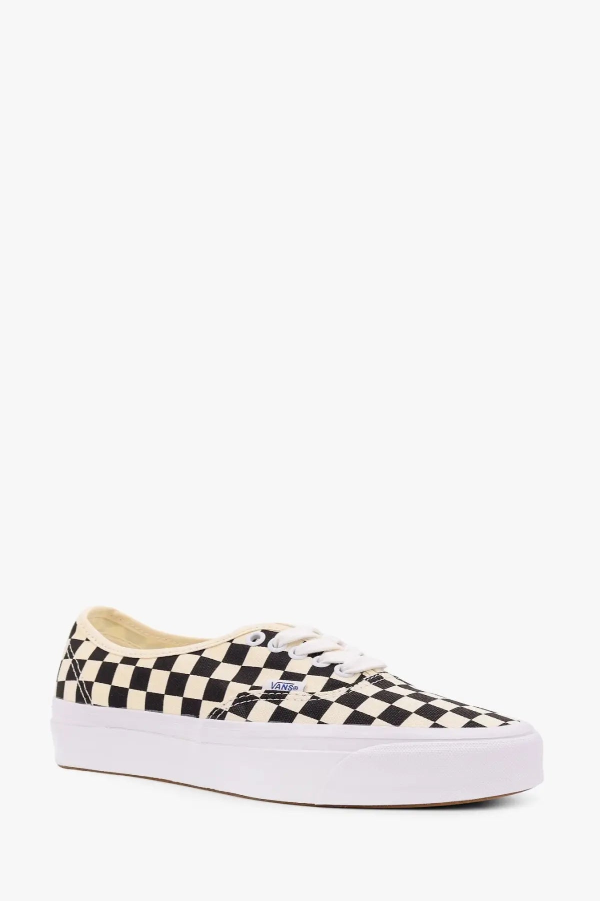 Vans men’s lx authentic reissue sneakers black with black and white checkerboard canvas upper and white rubber sole