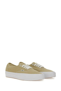 Vans men’s sneaker lx authentic beige canvas old skool platform sneaker with white laces and thick rubber sole