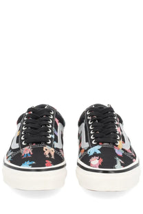 Vans men’s sneaker Otw old skool Vans Undercover black with colorful cartoon print canvas upper white soles silver stripes