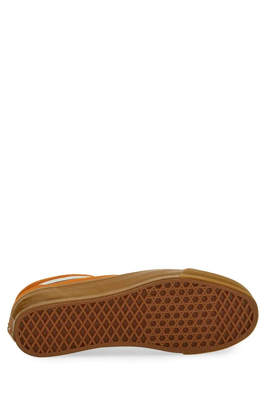 Orange and white vans unisex old skool xl slip-on sneaker with gum rubber sole and iconic diamond tread pattern