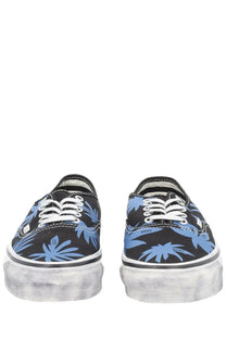 Vans unisex sneaker autentic premium blue black with light blue palm tree graphics and white laces