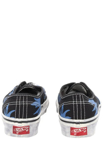 Vans unisex sneaker Autentic Premium blue featuring black canvas with blue palm tree patterns and white stitching