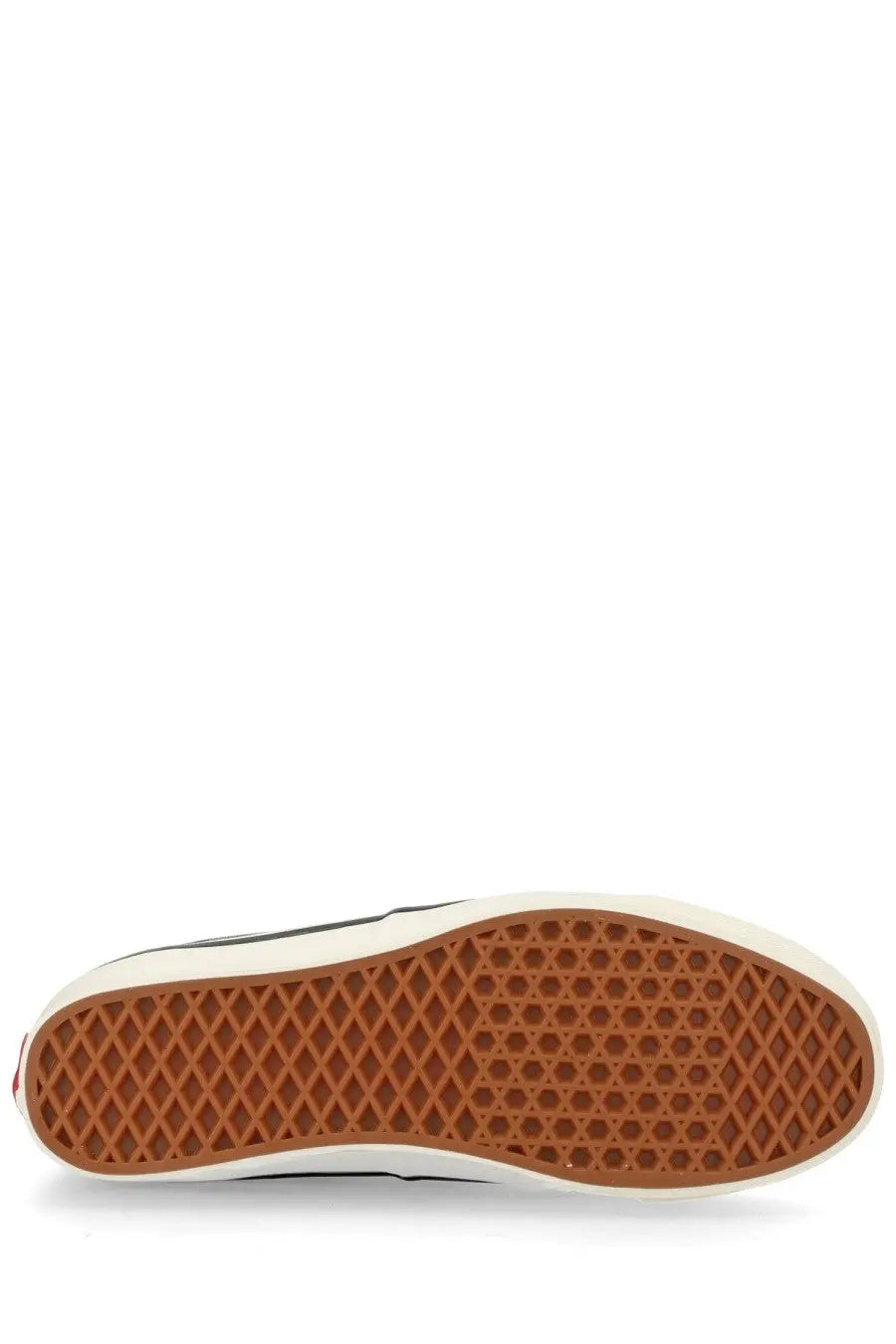 Vans unisex sneaker autentic premium green black and white slip-on with brown rubber sole and diamond tread pattern
