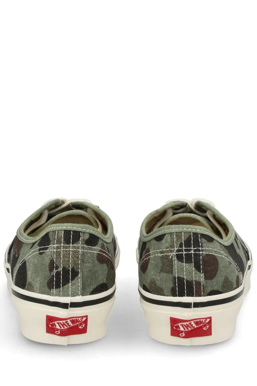 Vans unisex sneaker autentic premium green with camouflage canvas upper in olive green black and brown tones and white sole