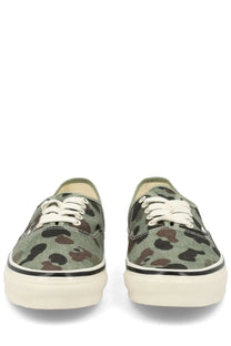 Vans unisex sneaker autentic premium green olive green and brown camouflage canvas sneakers with white laces and cream sole