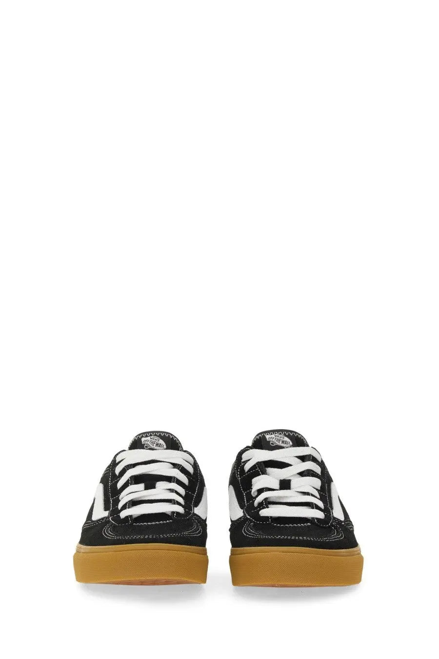 Black and white vans unisex sneaker rowley classic with gum-colored rubber sole and durable canvas upper