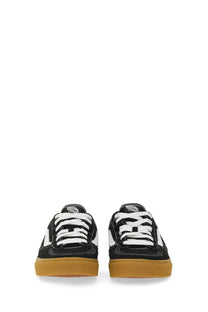 Black and white vans unisex sneaker rowley classic with gum-colored rubber sole and durable canvas upper