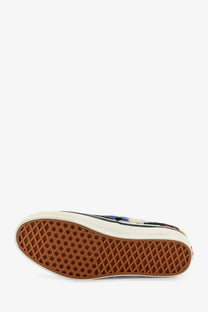 Vans womens lx authentic sneaker with multicolored upper and tan rubber sole in old skool style