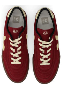 Veja men’s panenka sneaker red in maroon suede with cream laces and side stripes for casual wear