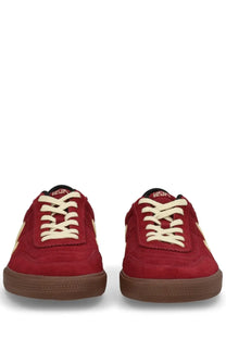 Veja men’s panenka sneaker red in red suede with cream laces and a brown rubber sole