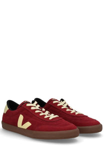 Veja men’s Panenka sneaker red featuring red suede upper cream laces and tan rubber sole for casual wear