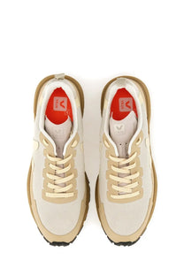 Veja men’s sneaker dekkan beige with mesh upper tan and beige colors white laces and orange interior lining