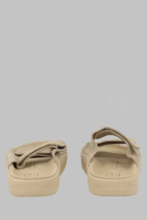 Veja unisex Sandalo Etna beige suede slide sandals with thick textured rubber sole and adjustable velcro straps