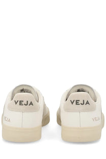 Veja unisex sneaker campo white in cream-colored suede and canvas with minimalist branding