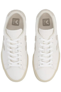 Veja unisex sneaker campo white white leather vela sneakers with subtle gray accents and minimalist design