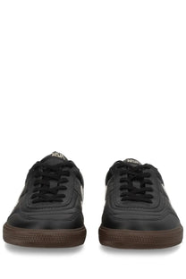 Veja unisex sneaker panenka black black leather sneakers with brown rubber soles and subtle white branding on the side
