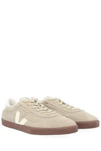 Veja unisex sneaker panenka grey beige suede with cream v logo and brown rubber soles for casual wear