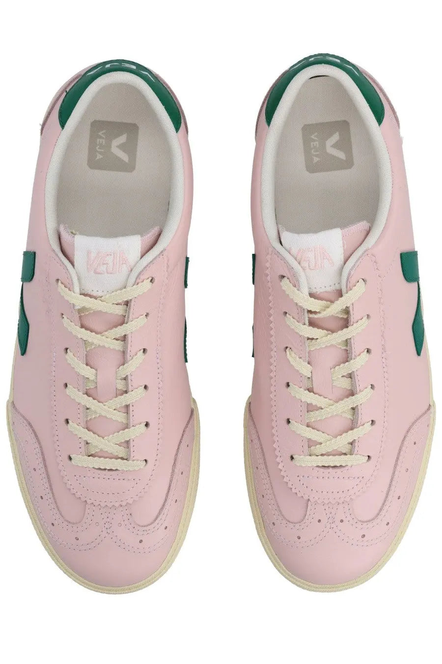 Veja unisex sneaker volley blue in pink with green accents and cream laces for casual wear