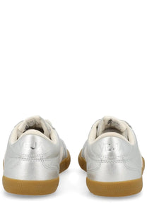 Veja unisex sneaker volley silver with silver metallic upper tan rubber soles and white laces