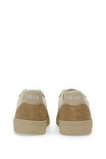 Beige and tan suede veja unisex sneaker white with minimalist design and durable materials for everyday wear