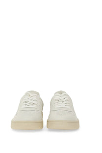 Veja unisex sneaker white low-top with perforated white suede and matching cream rubber sole