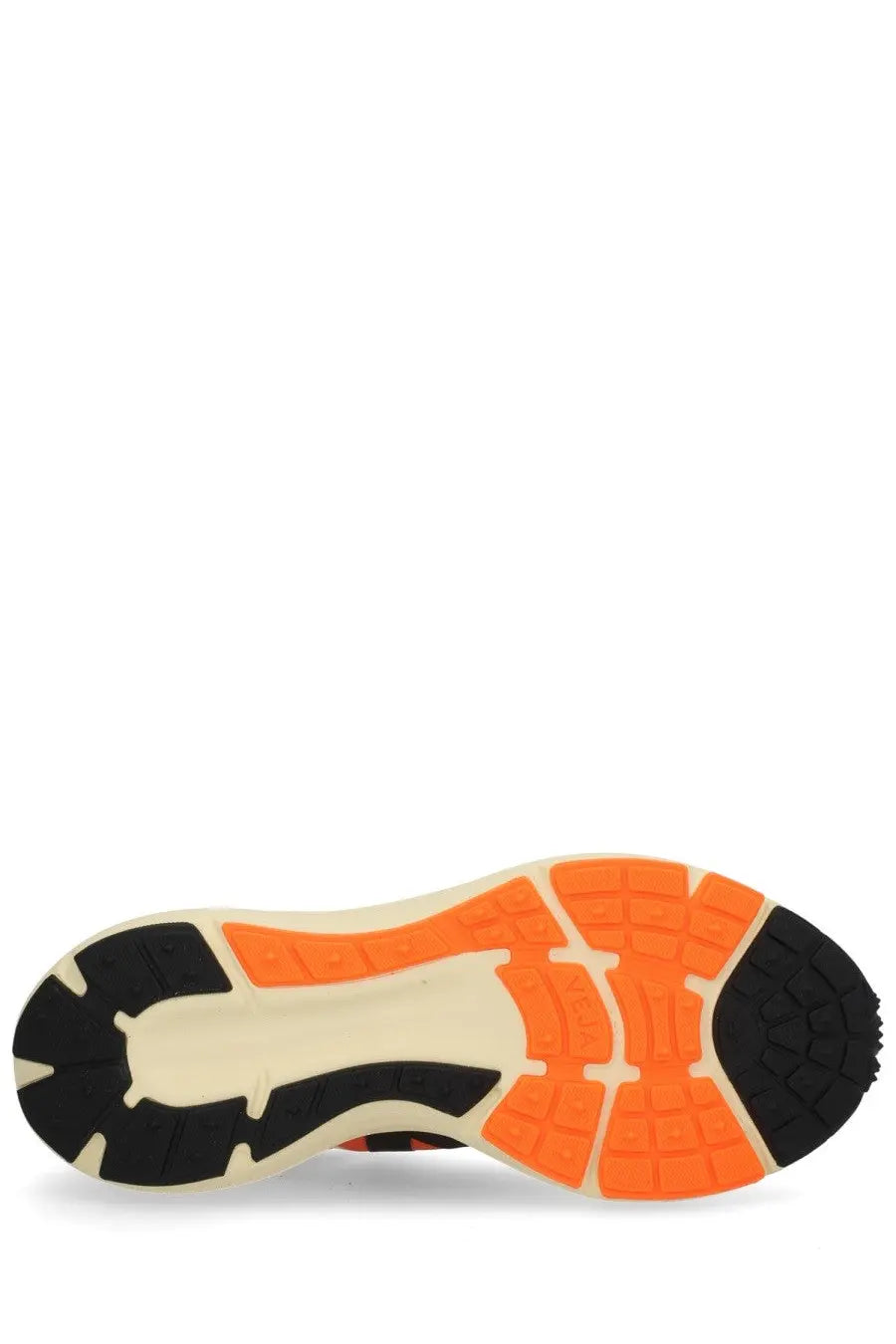 Veja women’s condor advanced sneaker orange showing bright orange and black rubber sole with cream midsole and modern tread pattern