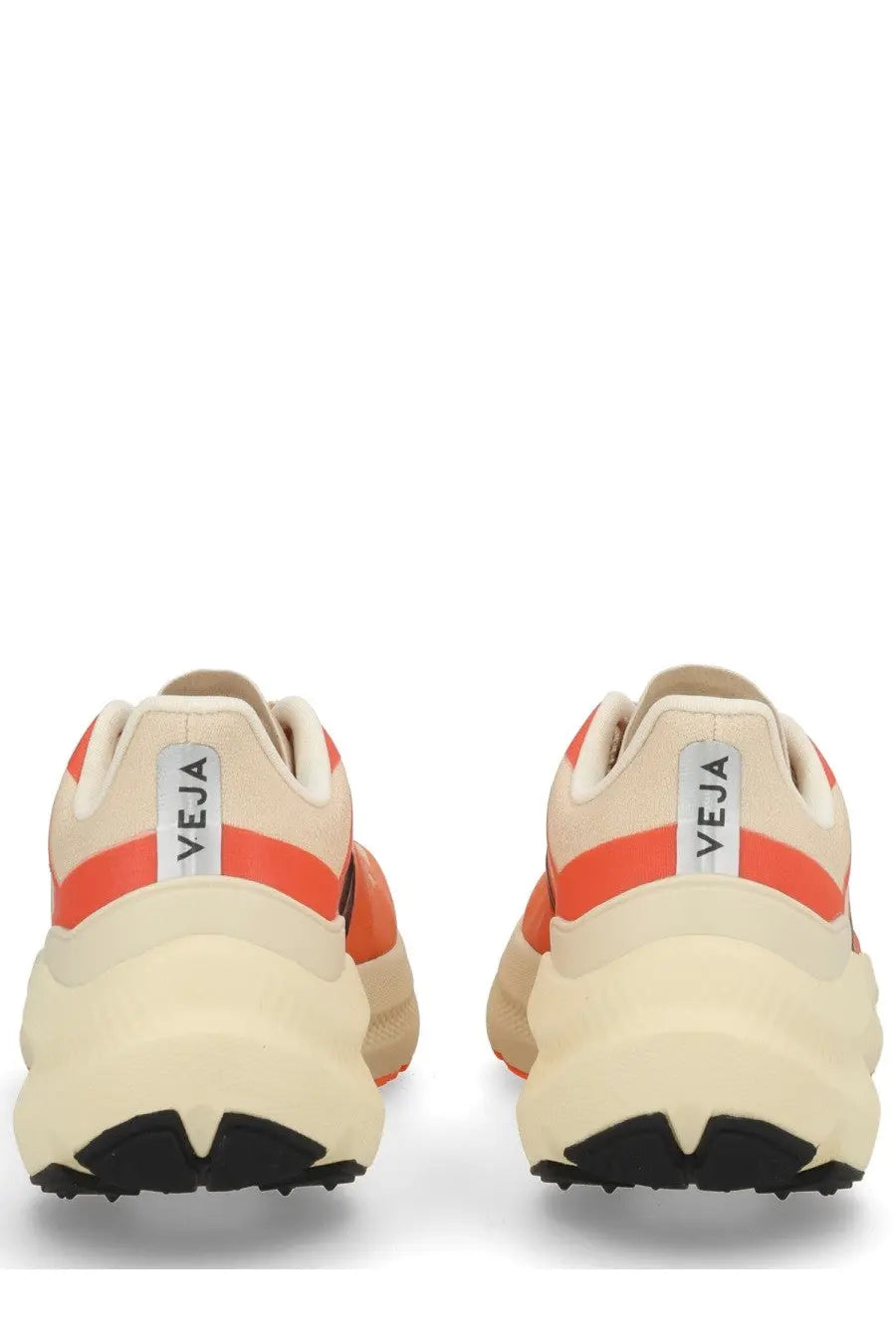 Veja women’s Condor advanced sneaker in cream and coral orange with chunky textured sole for running