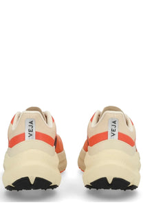 Veja women’s Condor advanced sneaker in cream and coral orange with chunky textured sole for running