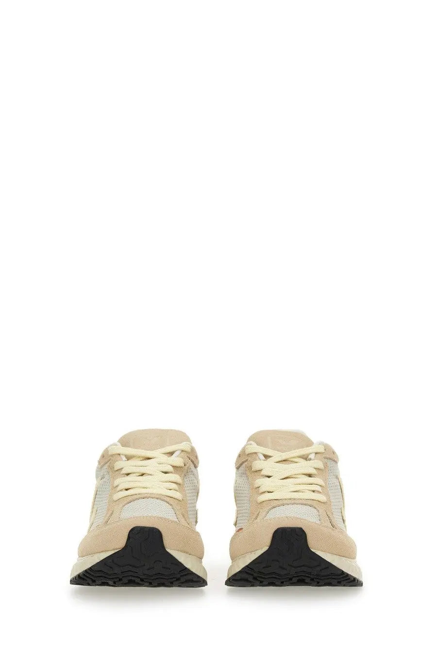 Veja women’s condor royale sneaker in beige and white mesh with black rubber soles for comfortable everyday wear