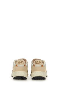 Beige and white veja women’s condor royale sneaker with textured rubber sole in multicolor design