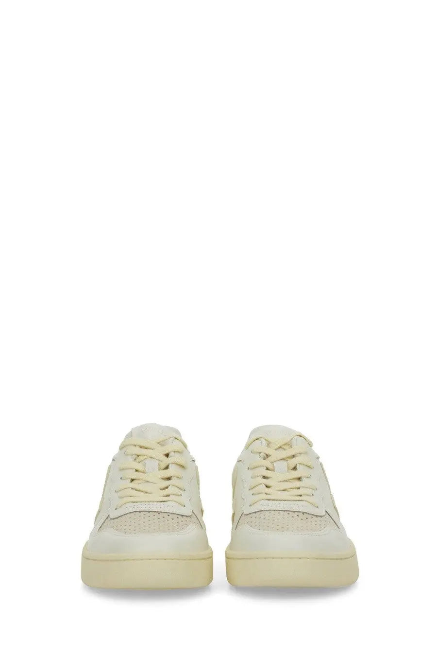 Veja women’s sneaker beige cream-colored leather with minimalist design and perforated detailing