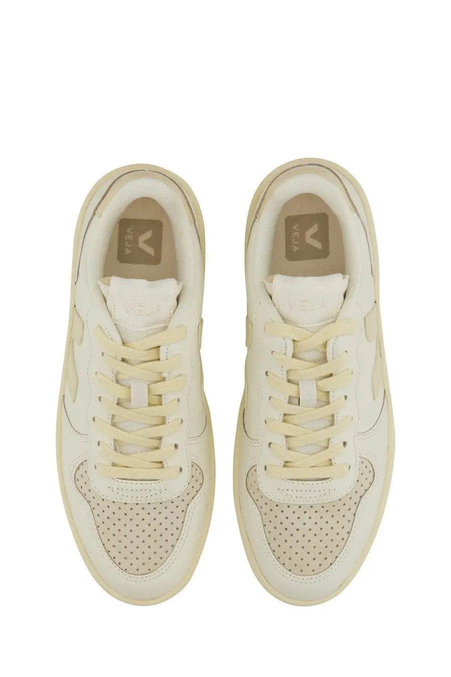 Veja women’s sneaker white cream-colored with perforated leather uppers and matching laces