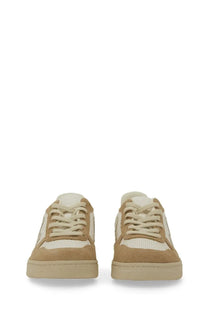 Veja women’s sneaker white tan and cream low-top with suede and mesh panels and a minimalist design