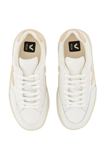 Veja women’s sneaker white featuring white vela material with beige accents and a minimalist design
