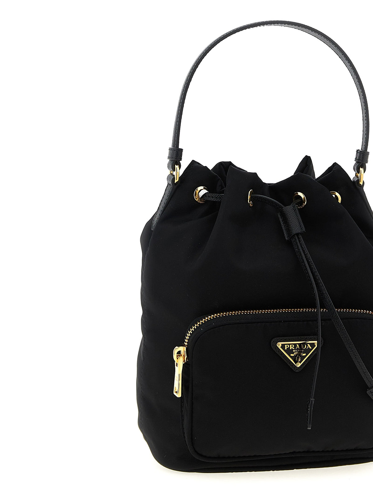 PRADA Vela Bucket Bag Black