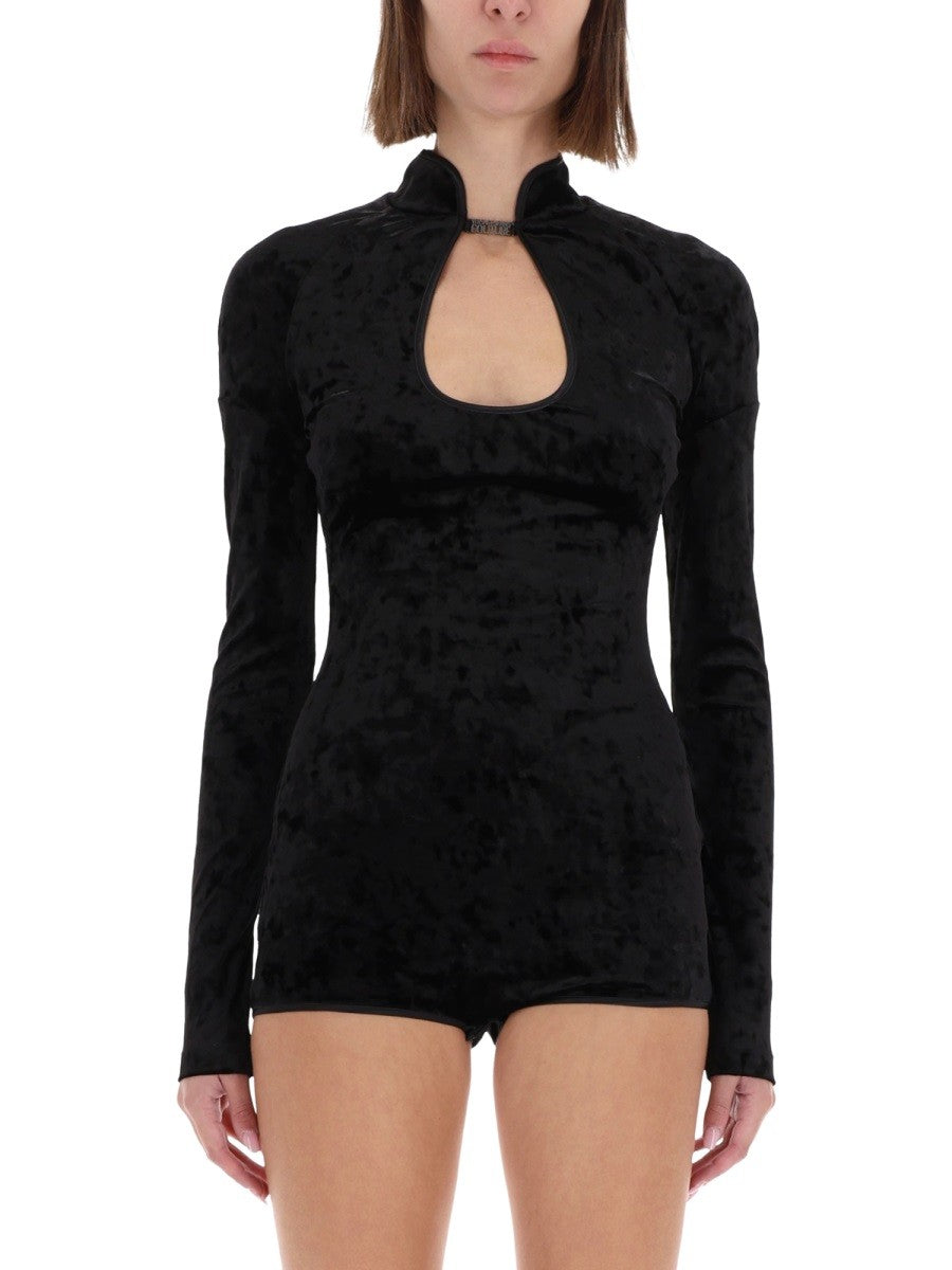 Versace Jeans Couture Women's Velvety Top Body Black