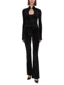 Versace Jeans Couture Women's Velvety Top Body Black