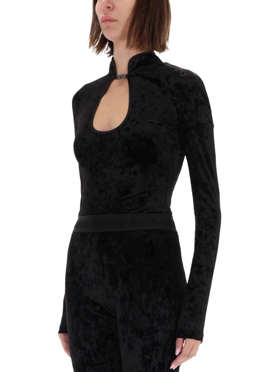 Versace Jeans Couture Women's Velvety Top Body Black