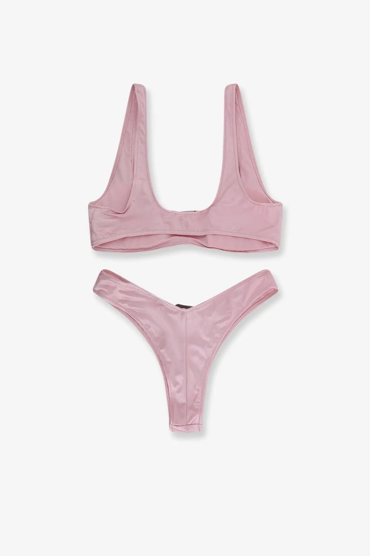 Venuja women’s nylon bikini pale in satin finish pink with modern cut and thin straps for stylish swimwear